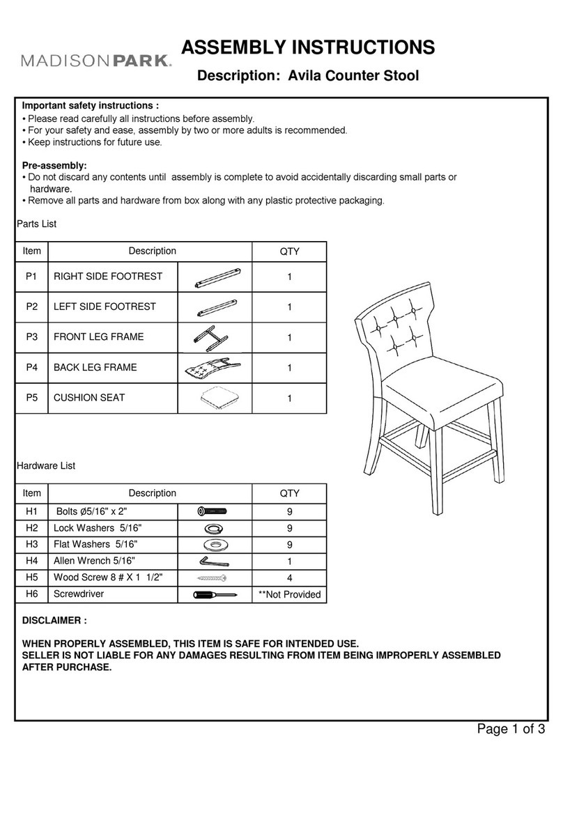 Madison Park Avila Assembly instructions Madison Park Avila Assembly instructions