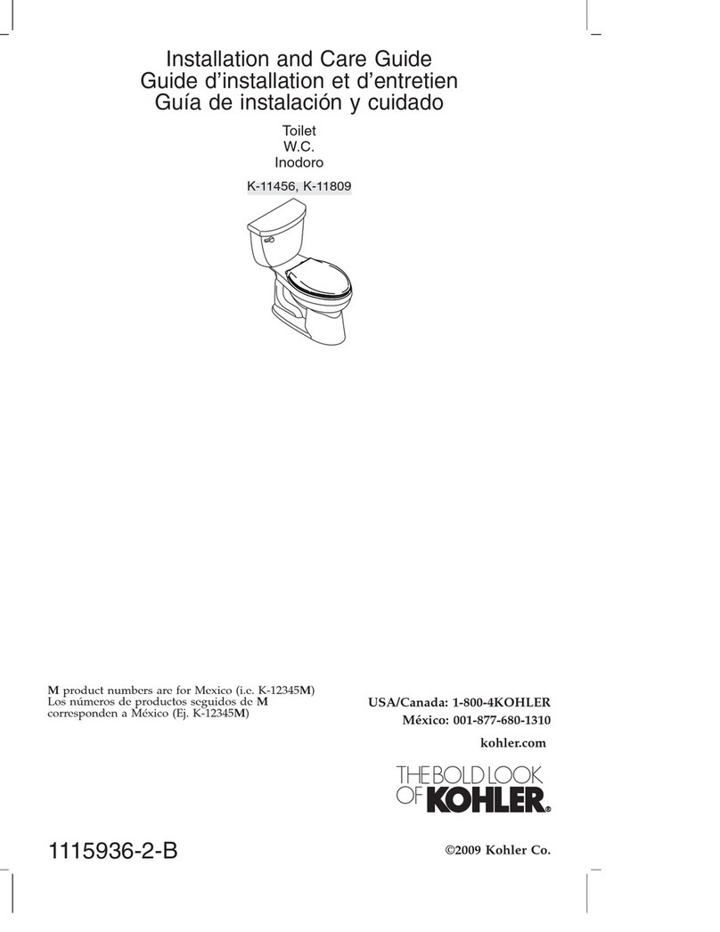 Kohler K-11456 Installation and care guide