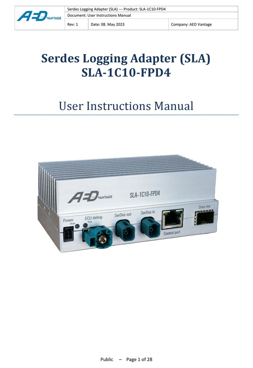 AED VANTAGE SLA-1C10-FPD4 User instruction manual