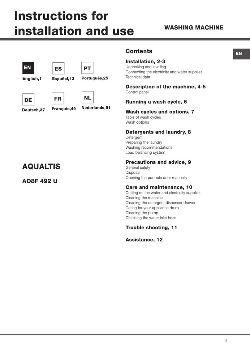 Hotpoint AQUALTIS AQ8F 492 User manual
