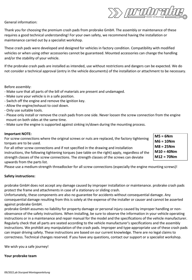 probrake S0498-BL User manual