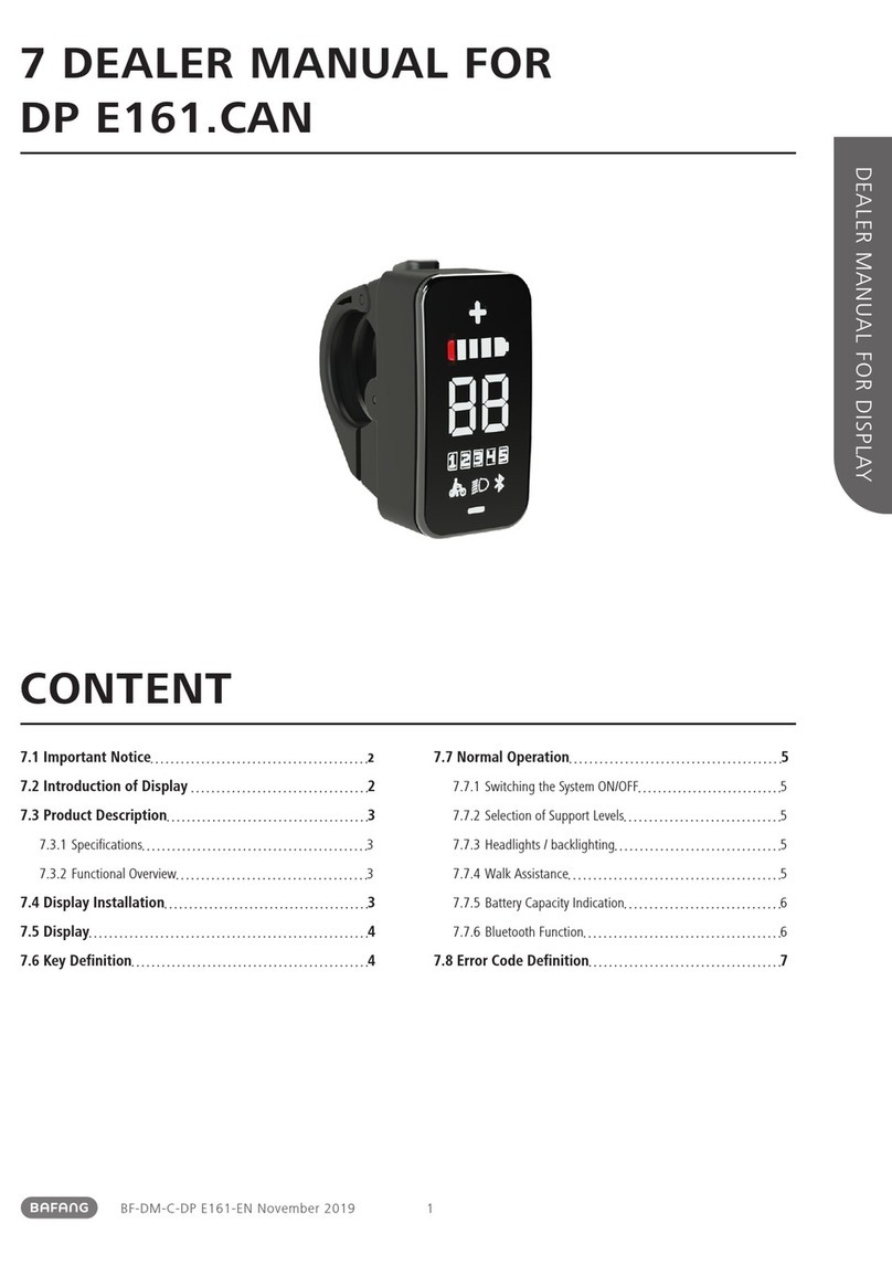 BAFANG DP E161.CAN User manual BAFANG DP E161.CAN User manual