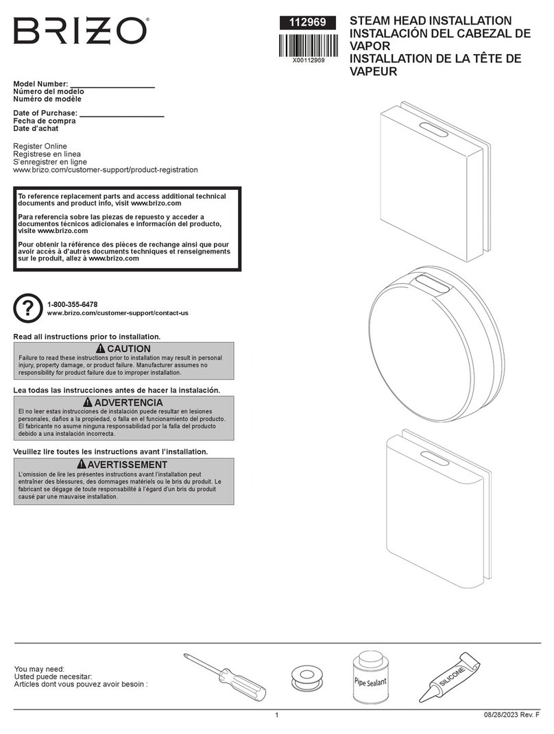 Brizo Mystix RP103316BNXL User manual