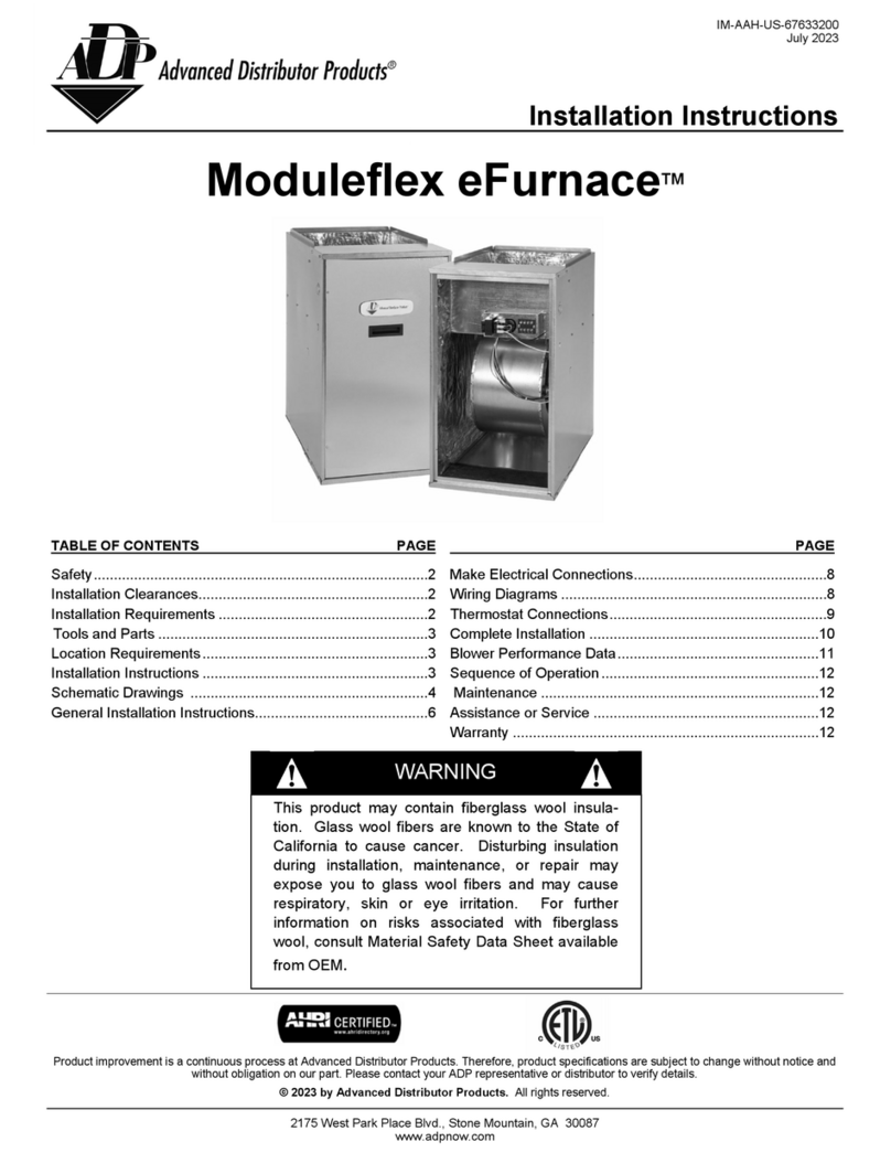 Adp Moduleflex eFurnace AEF3A Series installation instructions