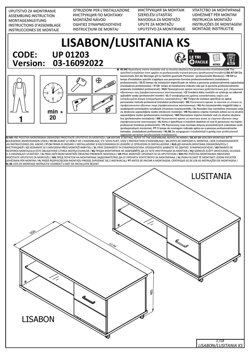 Home affaire LISABON/LUSITANIA KS UP 01203 Assembling Instruction Home affaire LISABON/LUSITANIA KS UP 01203 Assembling Instruction
