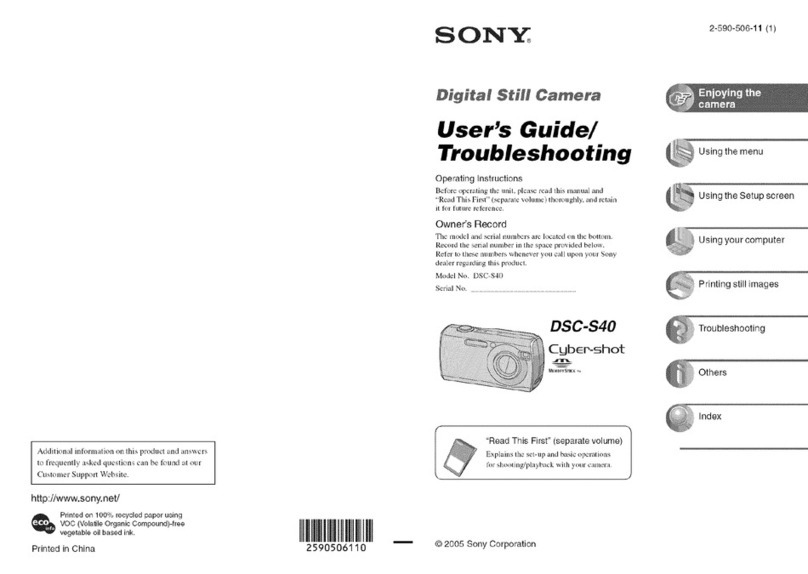 Sony DSC-S40 - Cyber-shot Digital Still Camera user's guide / troubleshooting