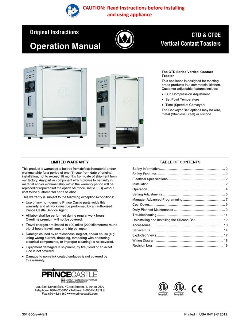 Prince Castle CTS User manual Prince Castle CTS User manual