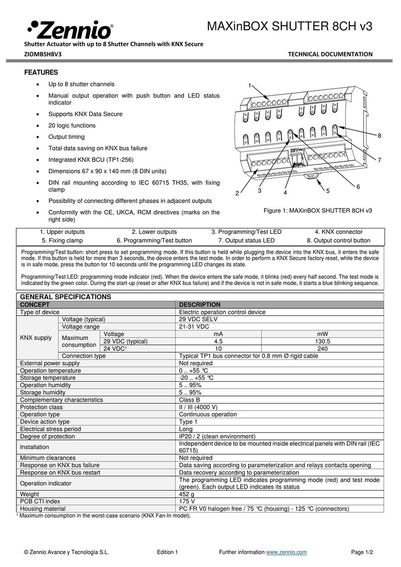 Zennio MAXinBOX SHUTTER 8CH v3 Guide