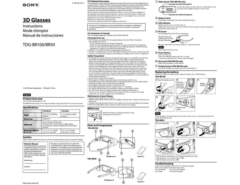 Sony TDG-BR100 User manual