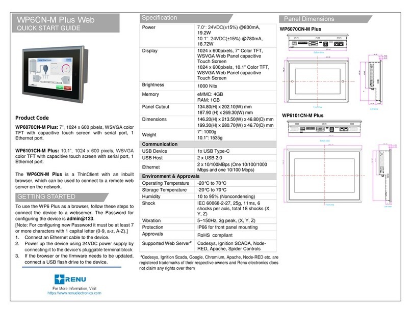 Renu Electronics WP6070CN-M Plus quick start guide