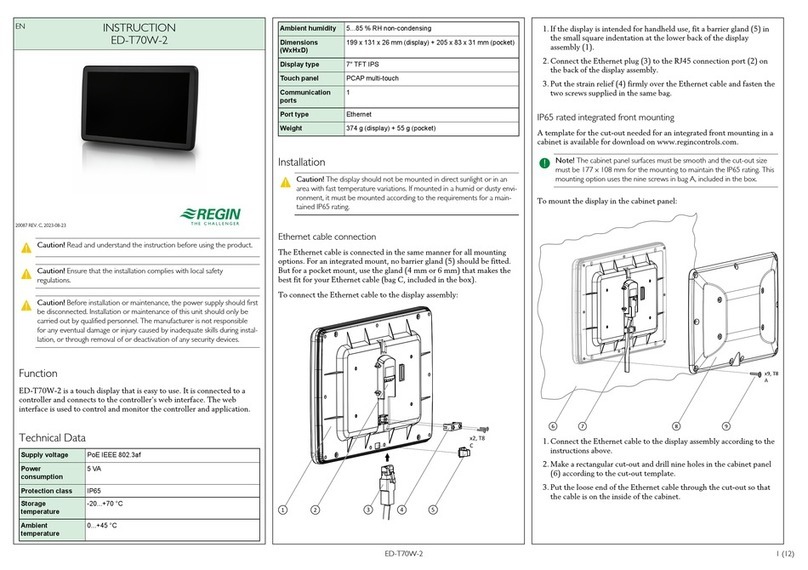 Regin ED-T70W-2 instructions