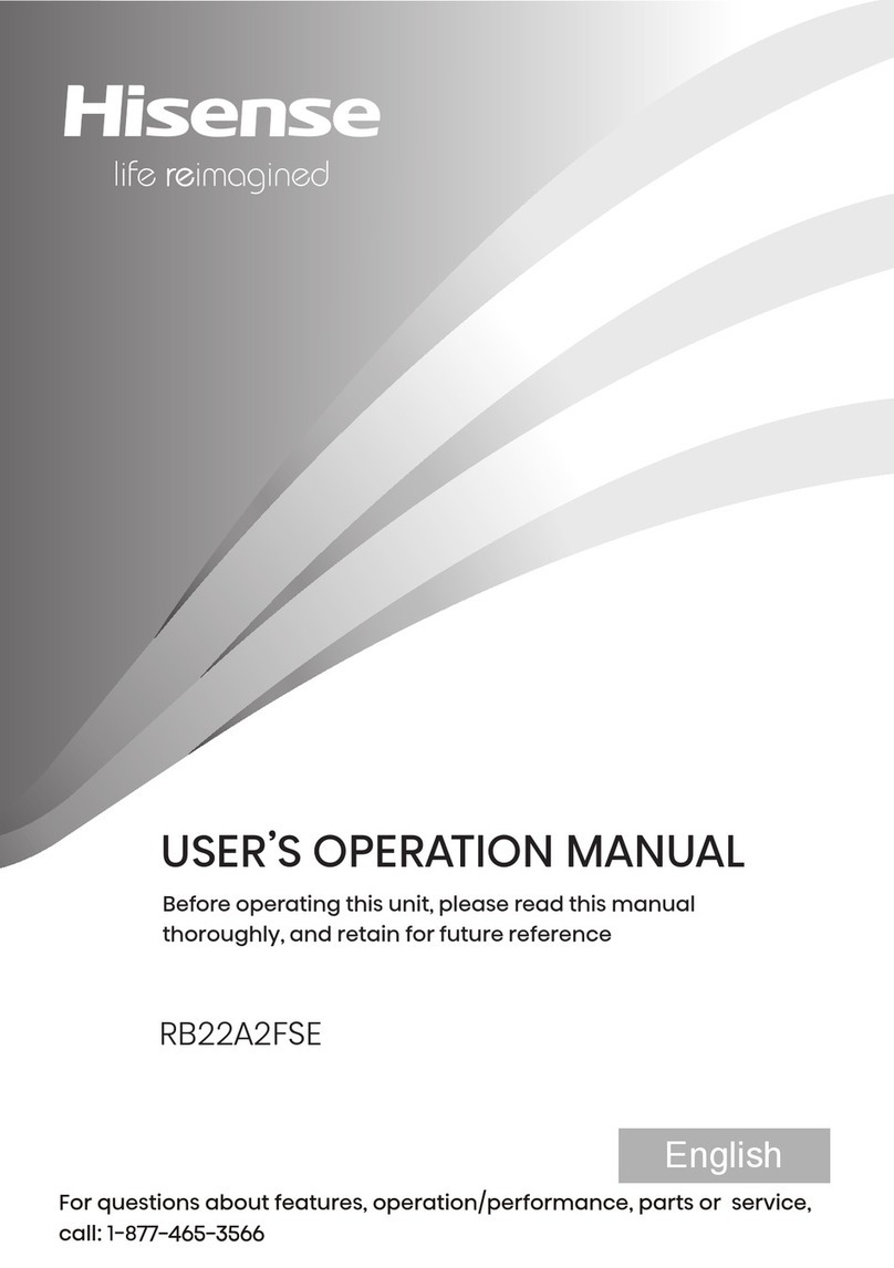 Hisense PureFlat RB22A2FSE Mounting instructions