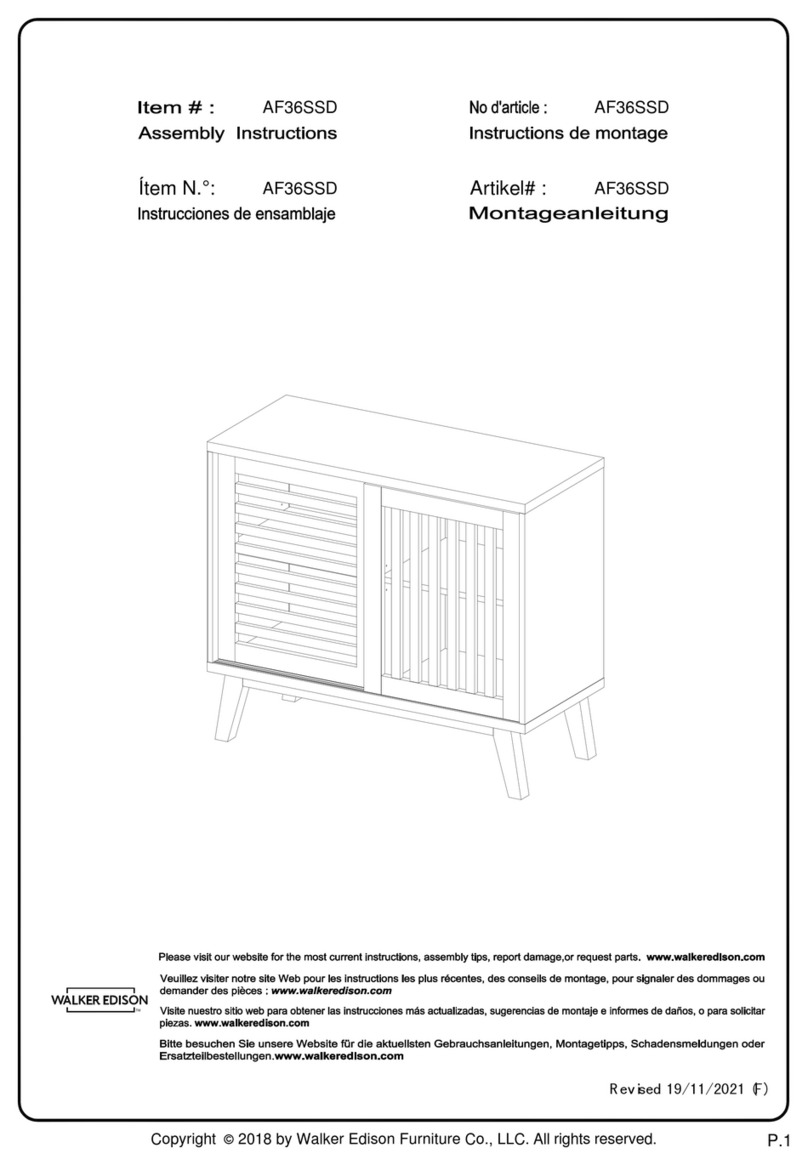 Walker Edison AF36SSD Assembly instructions