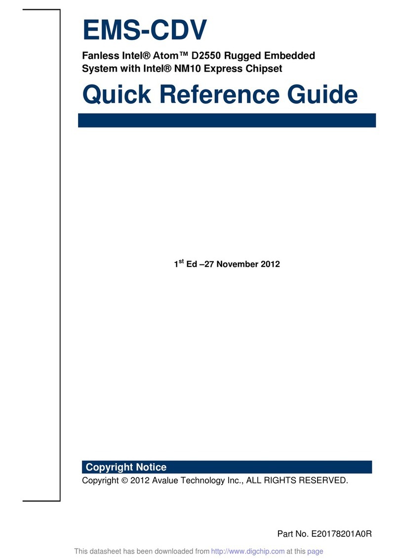 Avalue Technology EMS-CDV Quick reference guide