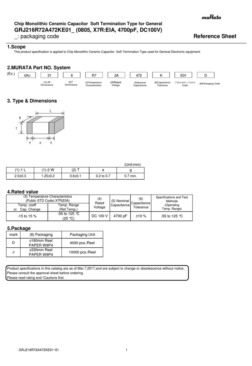 Murata GRJ216R72A472KE01 Series Reference sheet Murata GRJ216R72A472KE01 Series Reference sheet