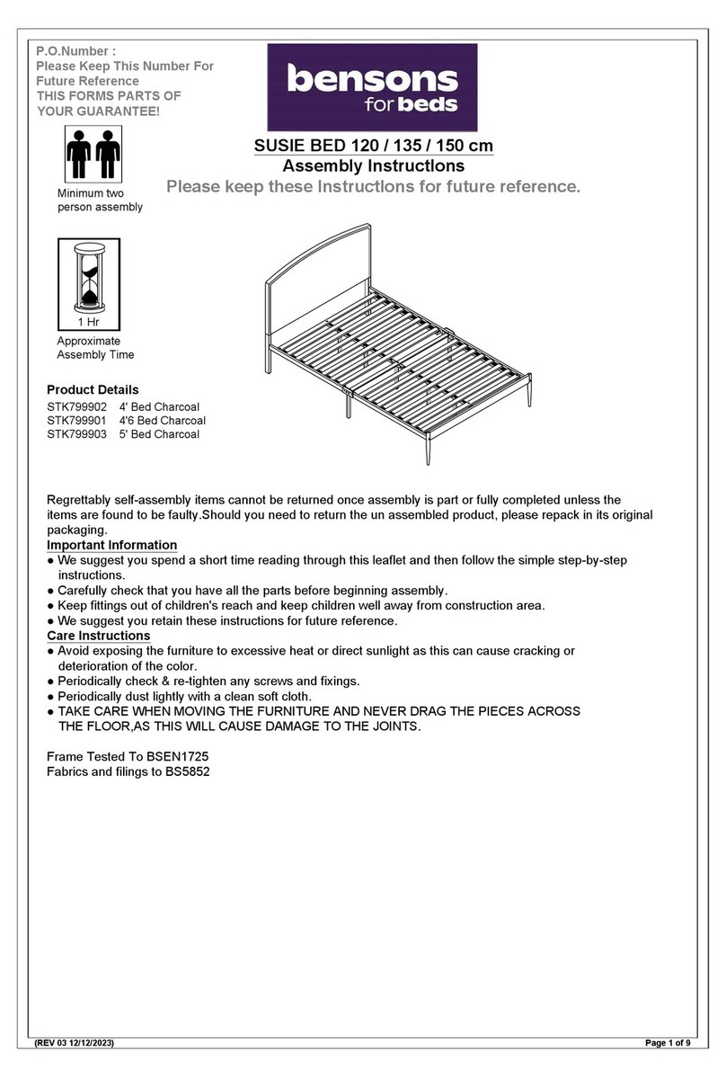 Bensons for Beds SUSIE STK799902 Assembly lnstructions