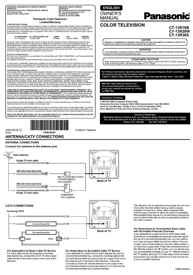 Panasonic CT-13R18B User manual