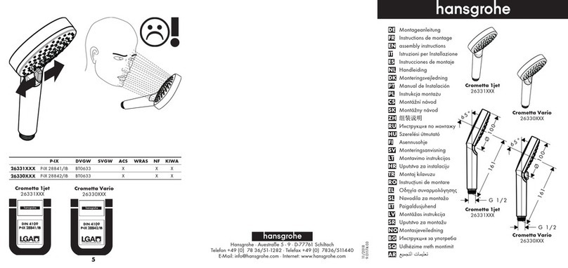 Hans Grohe Crometta 1jet 26331 Series User manual Hans Grohe Crometta 1jet 26331 Series User manual