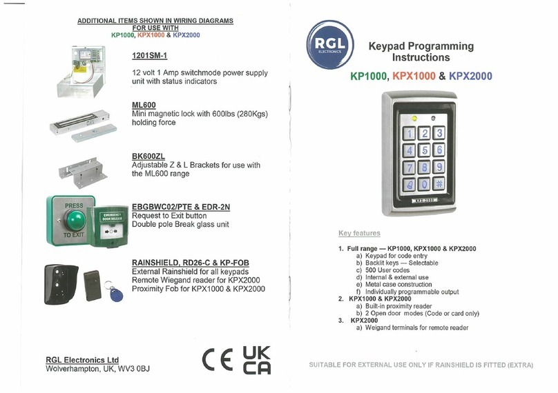 RGL KP1000 Programming instructions