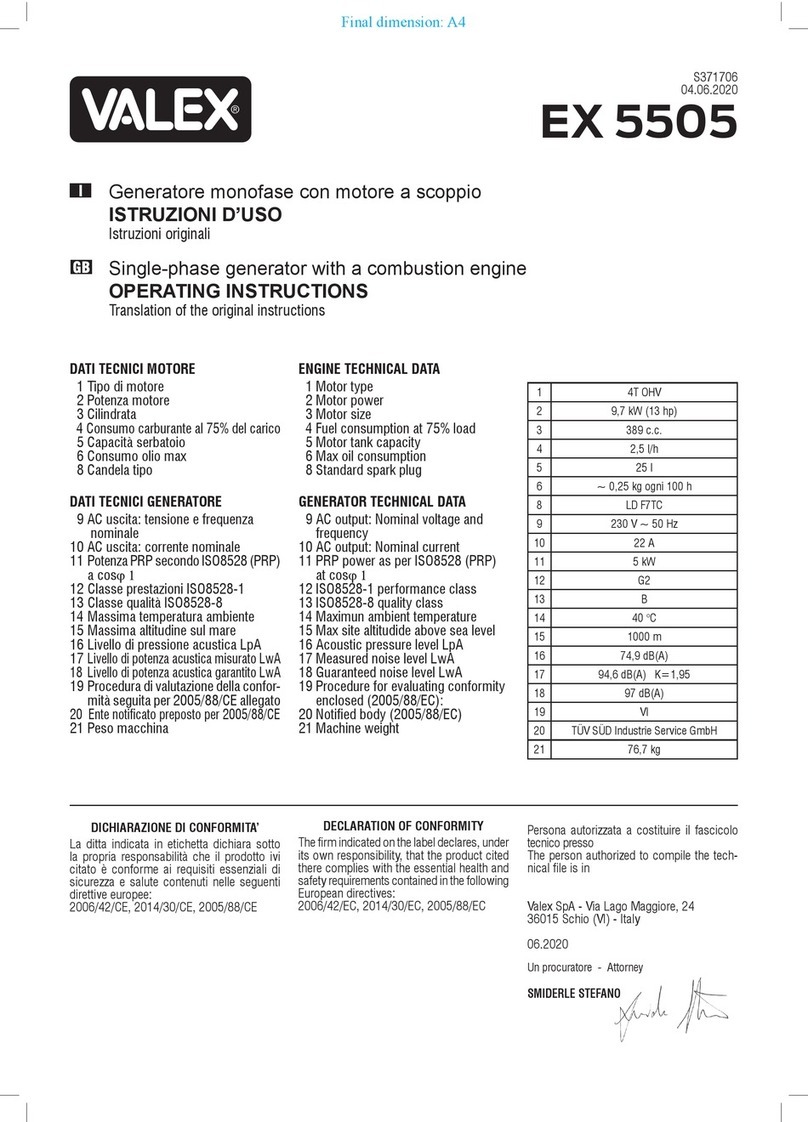 Valex EX 5505 operating instructions