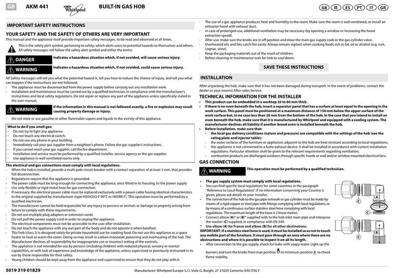 Whirlpool AKM 441 User manual