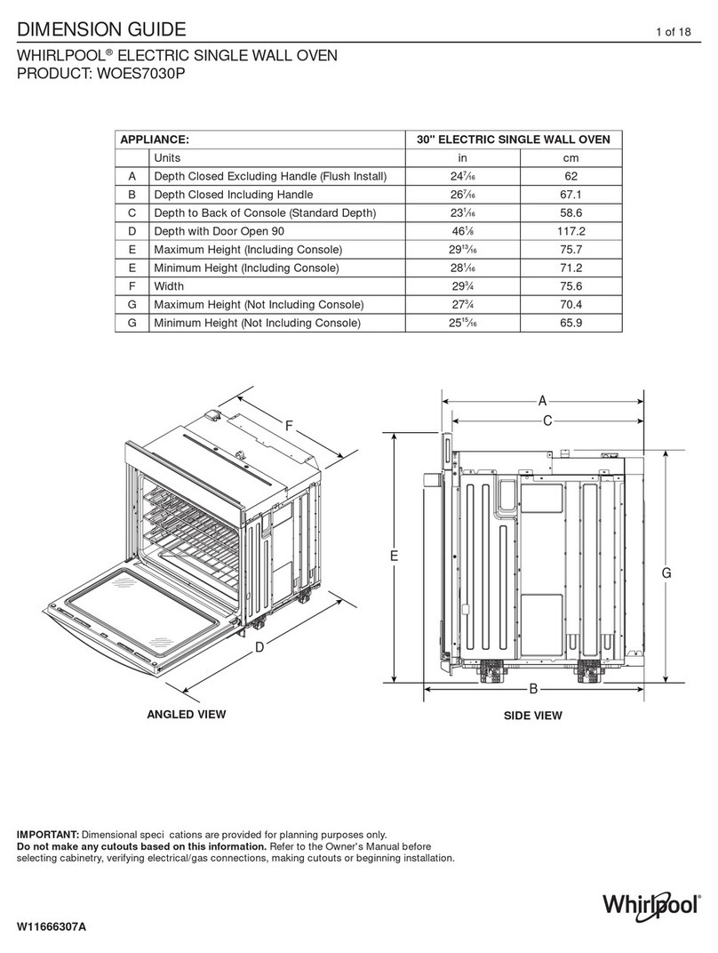 Whirlpool WOES7030P Dimension Guide Whirlpool WOES7030P Dimension Guide