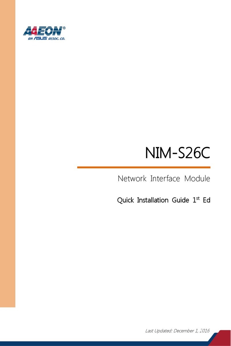 Asus AAEON NIM-S26C Quick installation guide