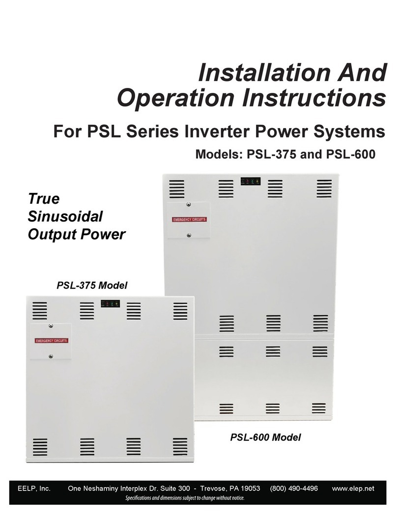 EELP PSL Series Assembly, installation and operation instructions