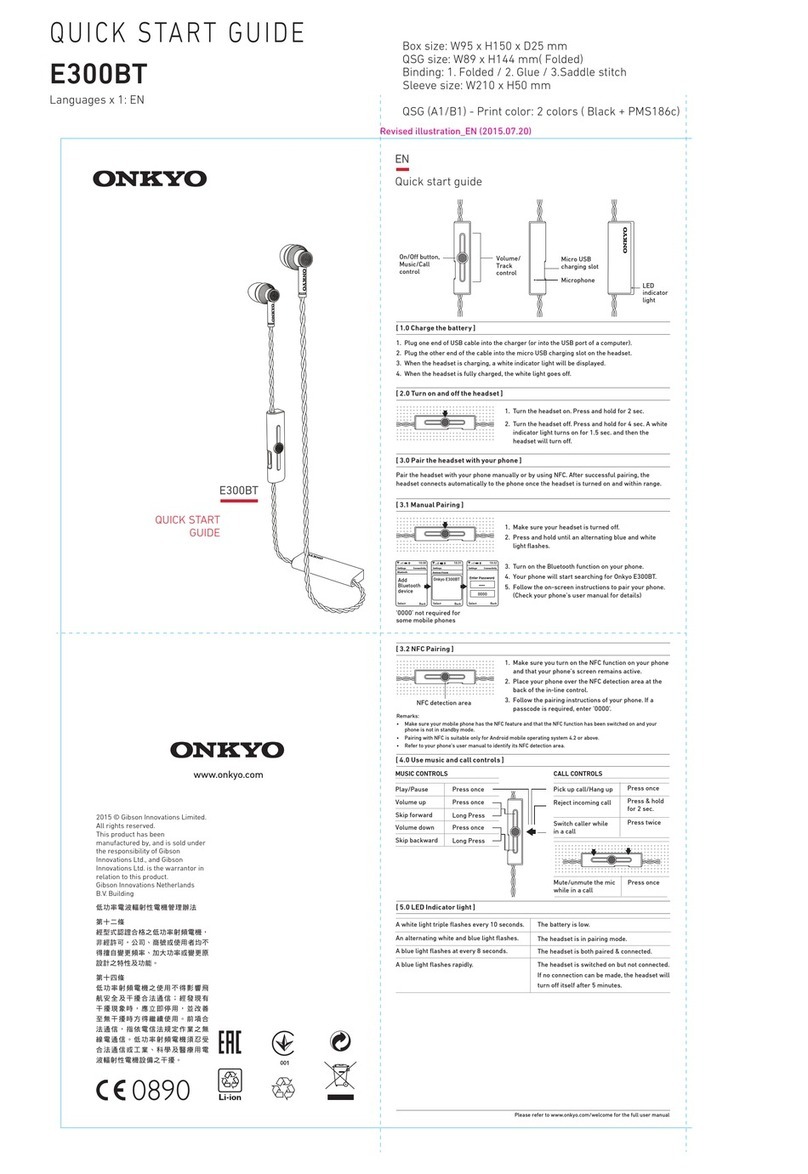 Onkyo E300BT User manual