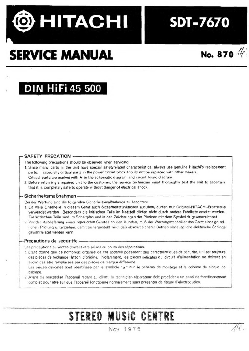 Hitachi SDT-7670 Service manual