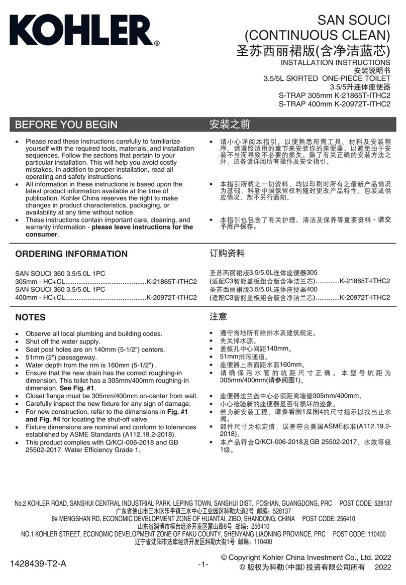 Kohler SAN SOUCI K-21865T-ITHC2 User manual