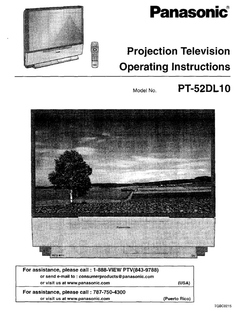 Panasonic PT52DL10 - 52" DLP REAR PJ HDTV operating instructions