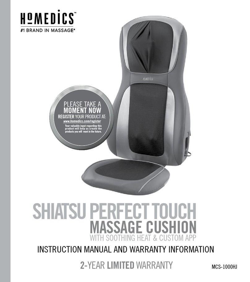 HoMedics SHIATSU PERFECT TOUCH MCS-1000HJ Instruction manual and warranty information HoMedics SHIATSU PERFECT TOUCH MCS-1000HJ Instruction manual and warranty information