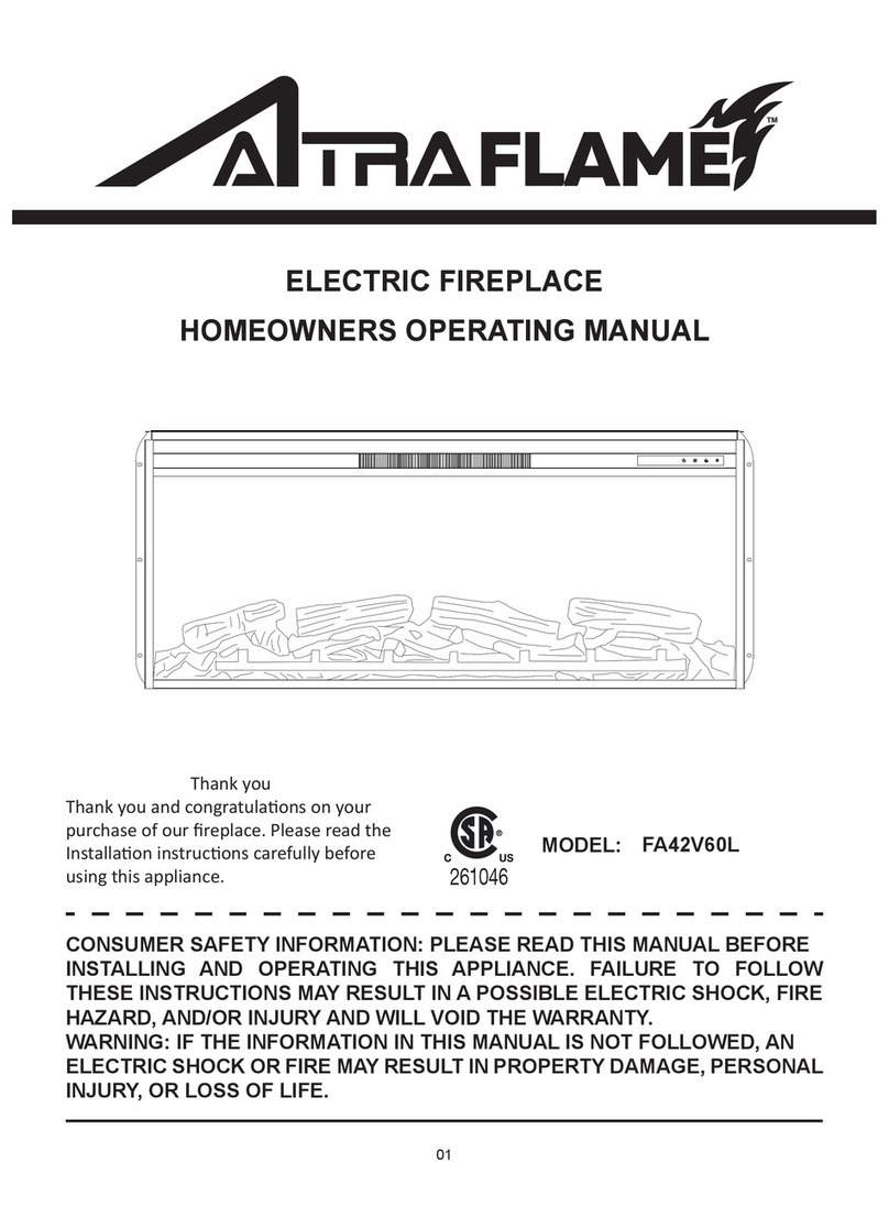 ATRAFLAME FA42V60L Homeowners operating manual ATRAFLAME FA42V60L Homeowners operating manual