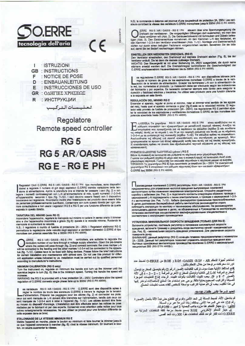 O.ERRE RG 5 User manual