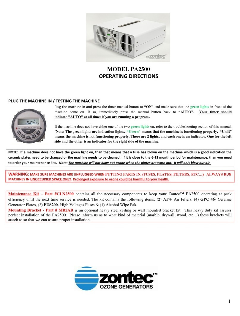 zontec PA2500 operating instructions
