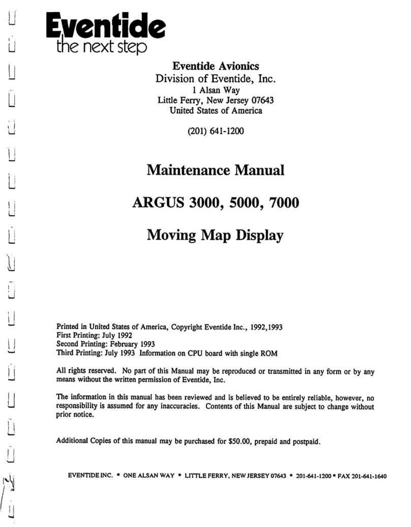 Eventide ARGUS 3000 Maintenance manual