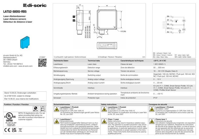Di-soric LAT52-500IU-RB5 User manual