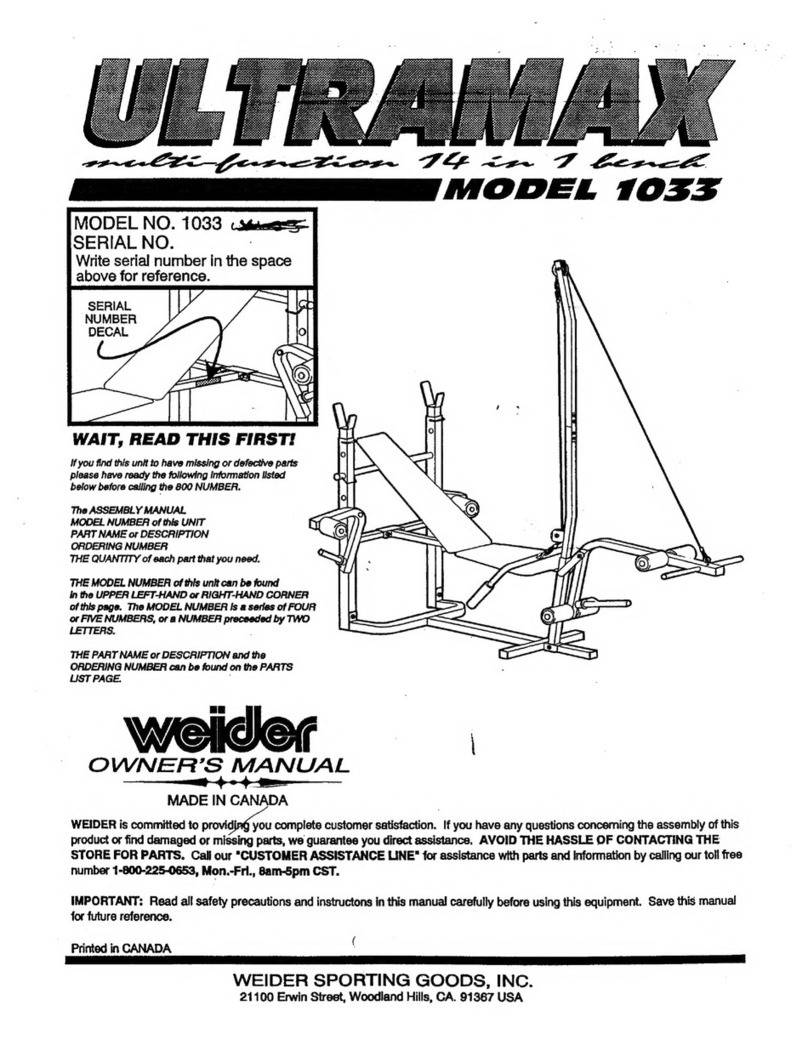 Weider Ultramax 1033 owner's manual