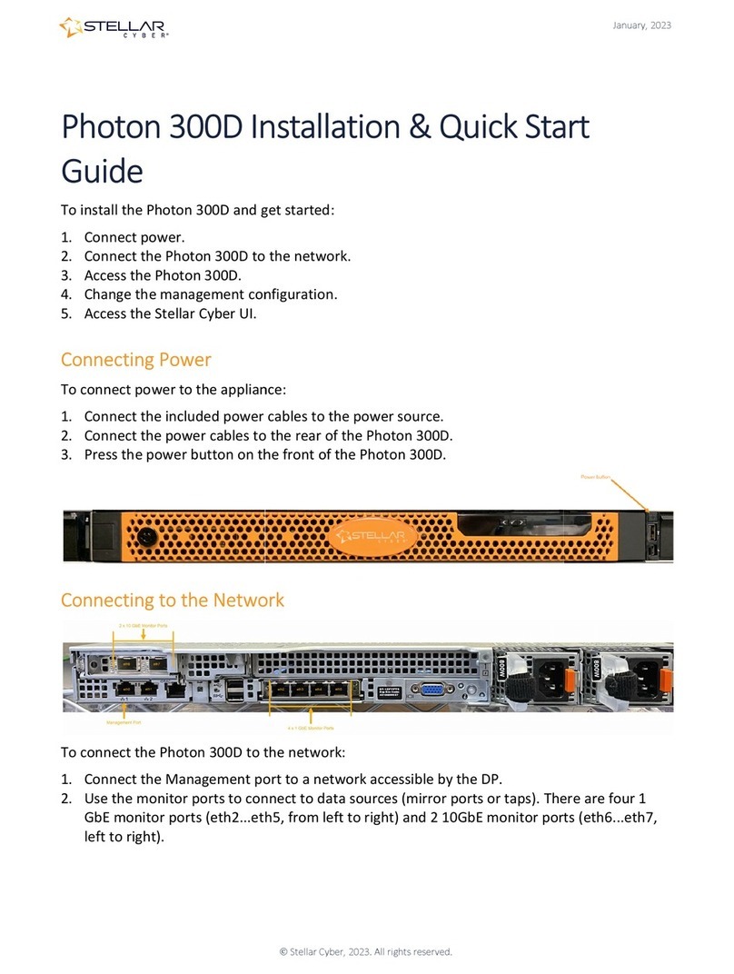 Stellar Cyber Photon 300D Installation & quick start guide
