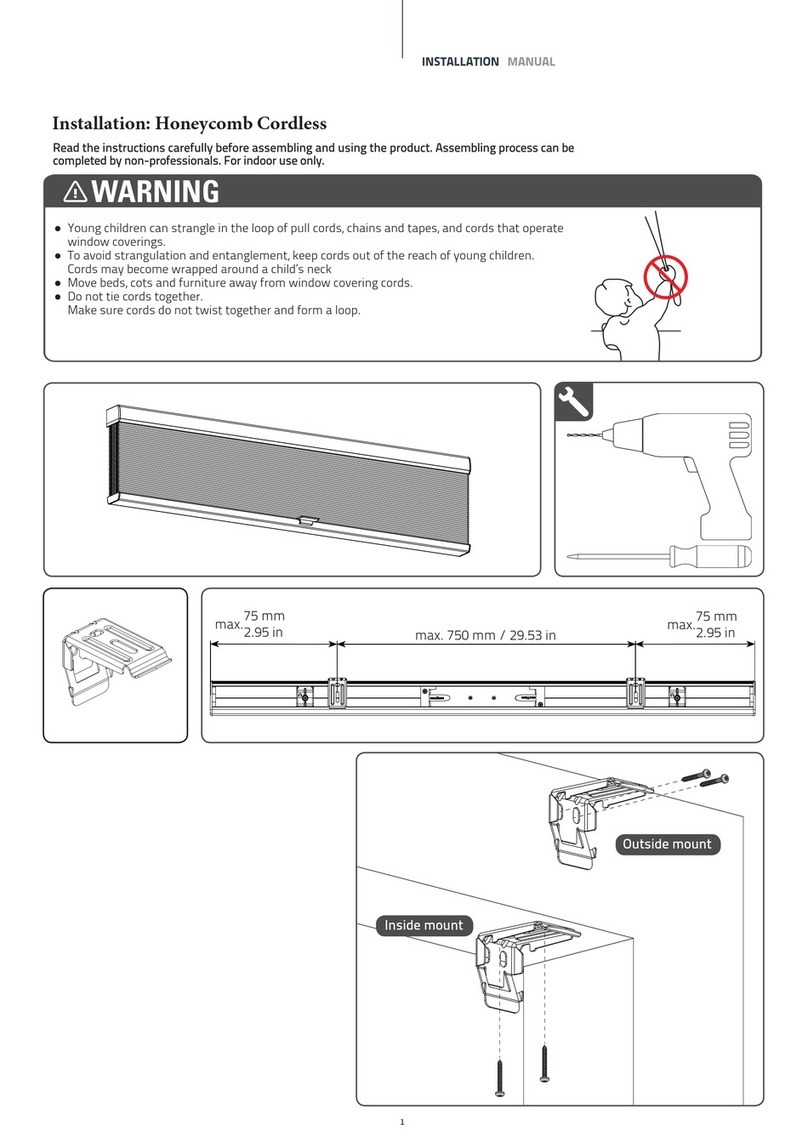 SelectBlinds Honeycomb Cordless installation manual SelectBlinds Honeycomb Cordless installation manual