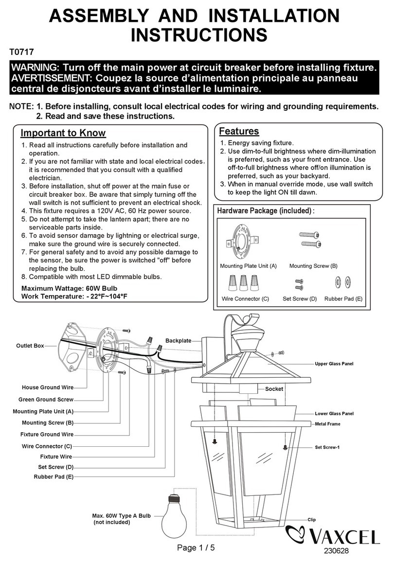 Vaxcel T0717 Instruction manual