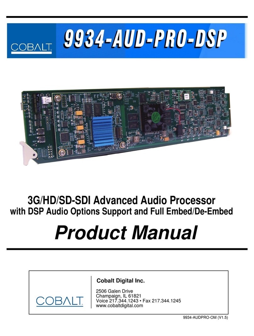 Cobalt Digital Inc 9934-AUD-PRO-DSP User manual
