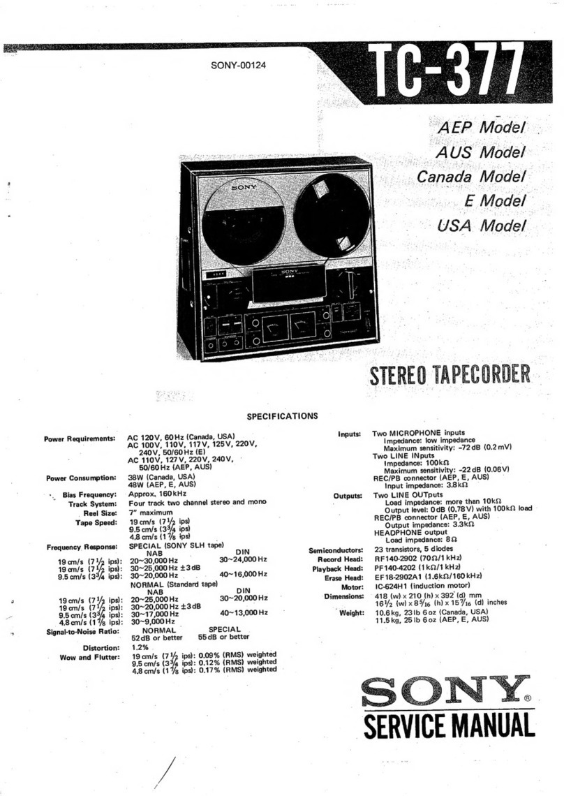 Sony TC-377 Service manual