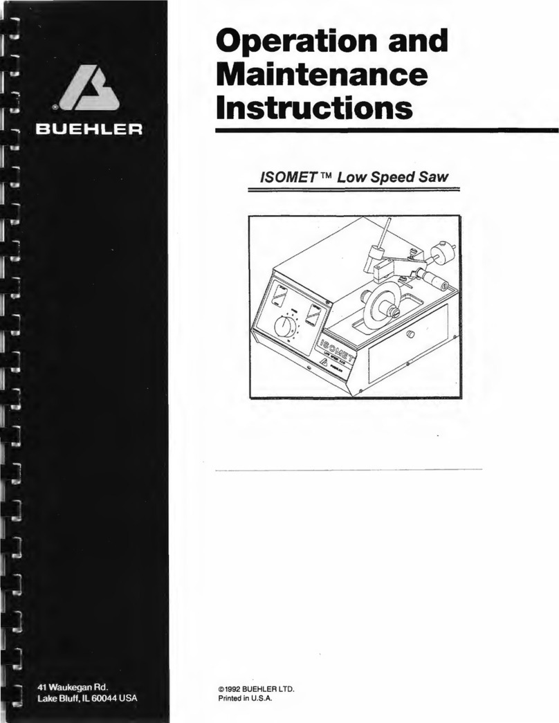 Buehler ISOMET Low Speed Saw Operation and maintenance instruction