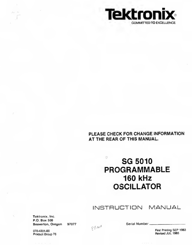 Tektronix SG 5010 User manual