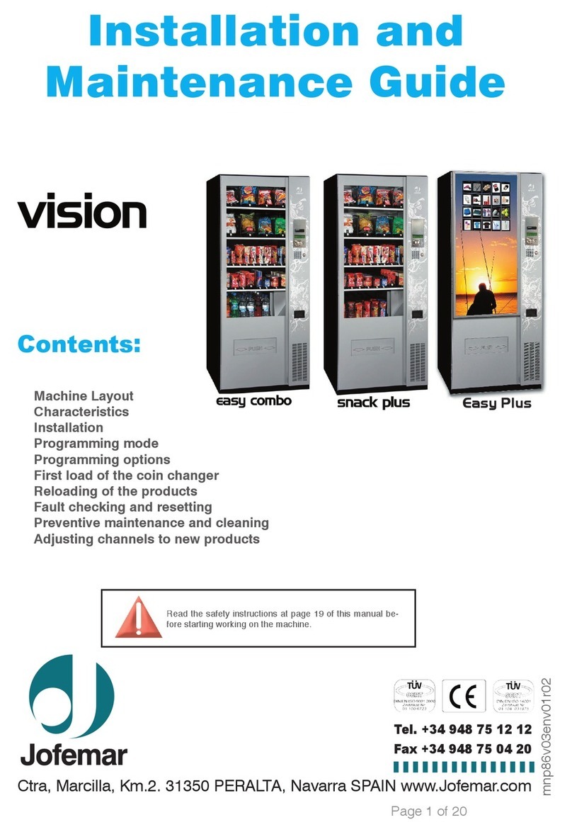 Jofemar Vision Easy Combo Hardware installation and maintenance guide
