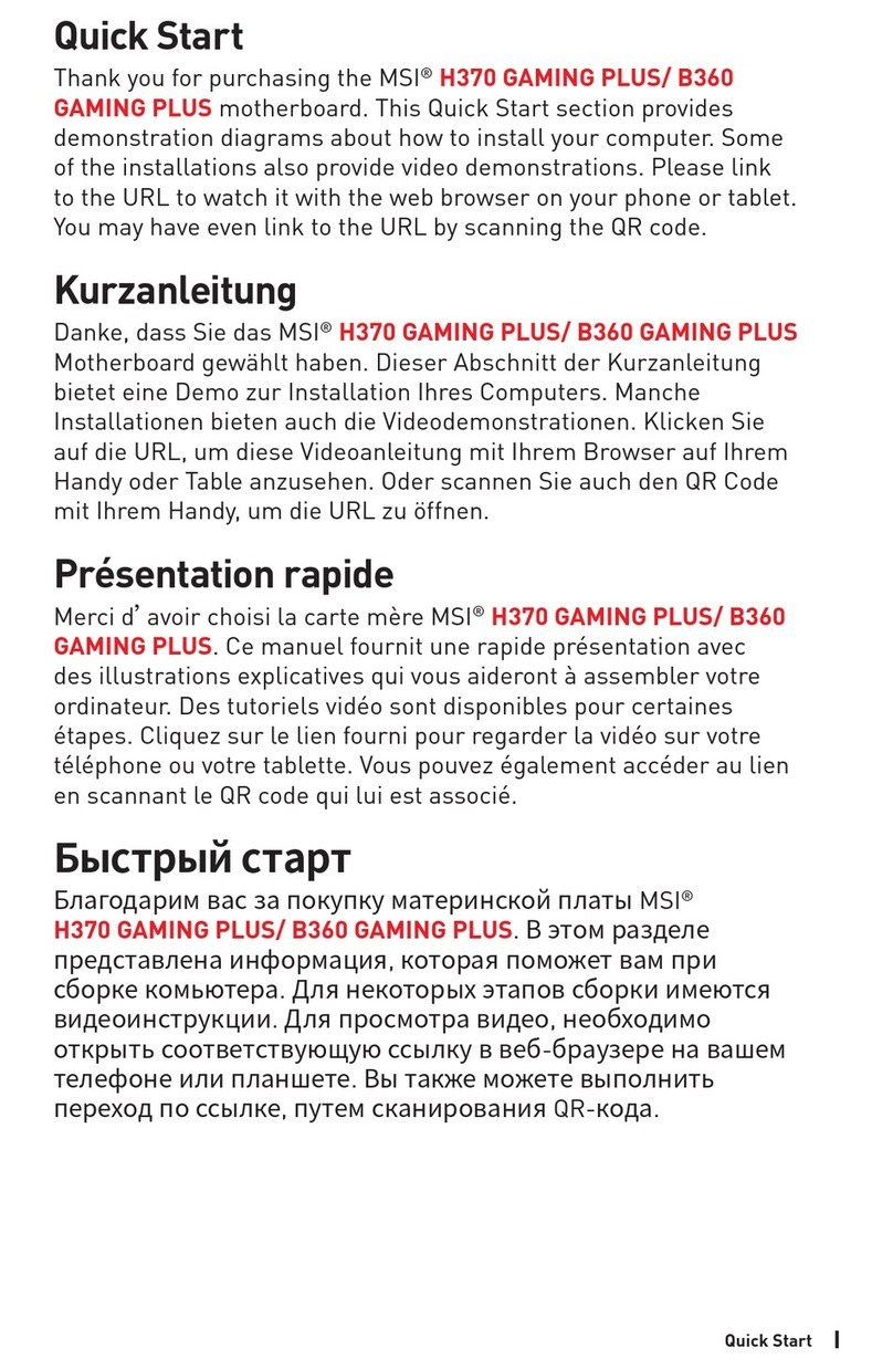 MSI B360 GAMING PLUS User manual