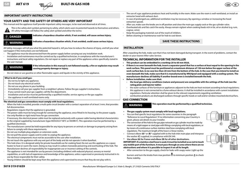 Whirlpool AKT 619 manual