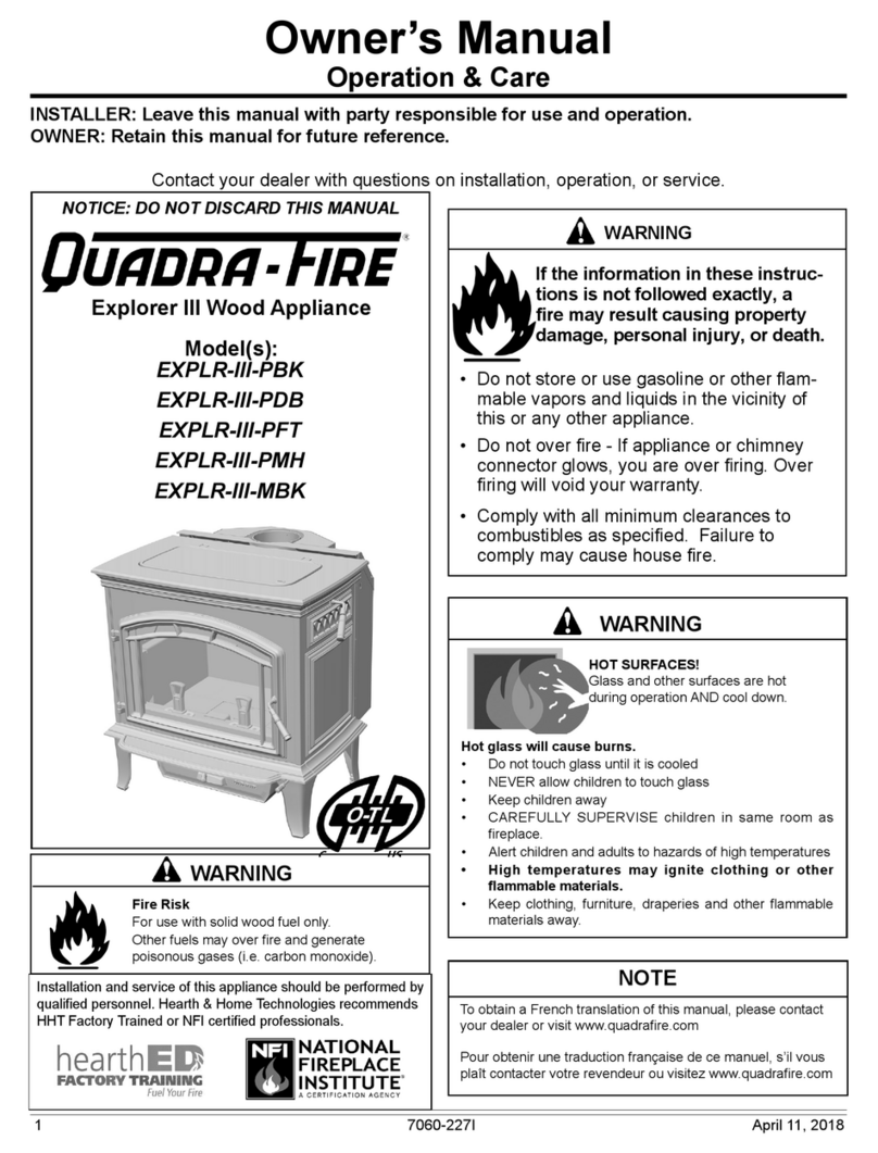 Quadra-Fire EXPLR-III-PBK owner's manual